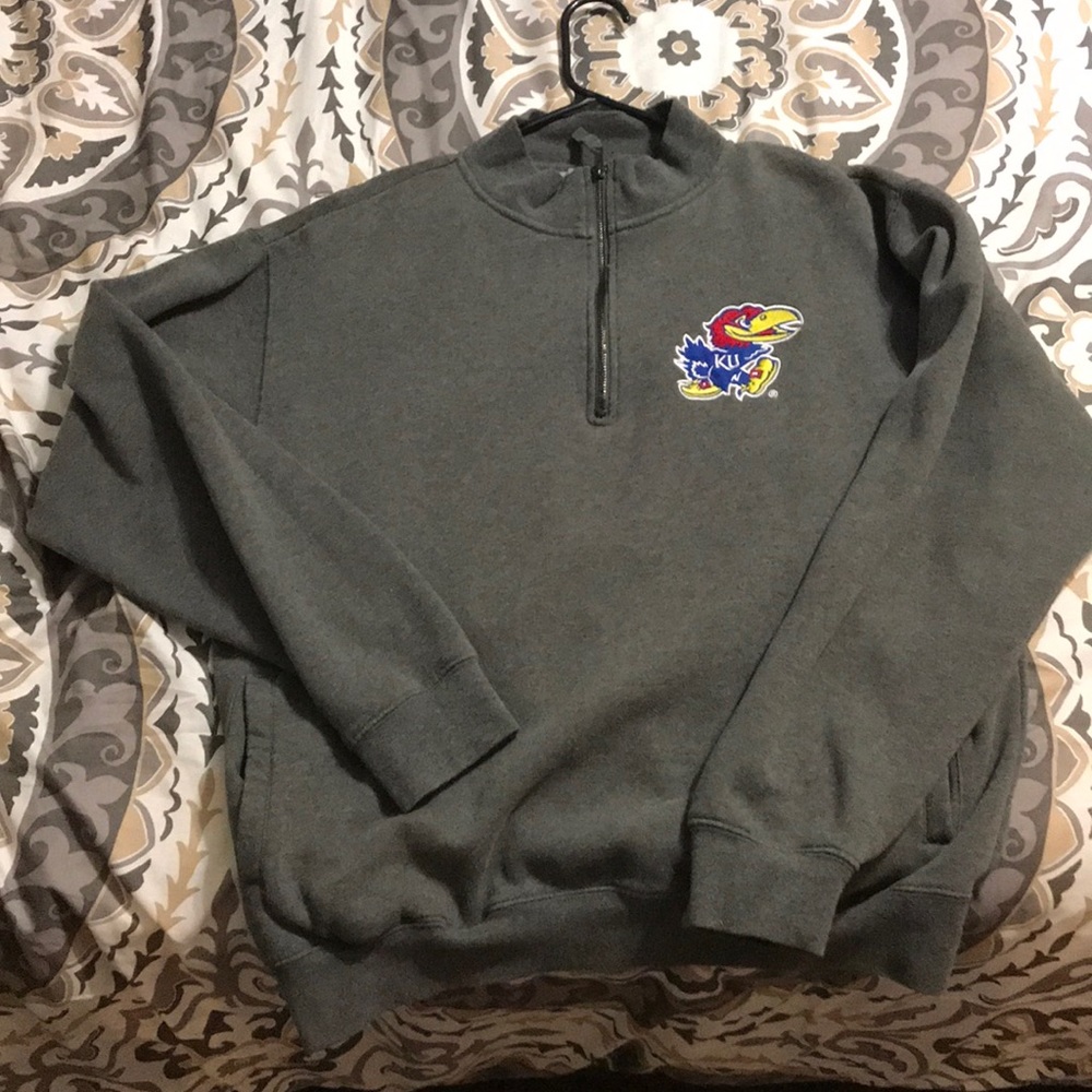 Kansas University 3/4 zip pull over